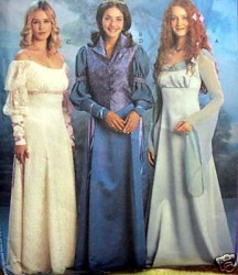 3797 MCCALLS RENAISSANCE EMPIRE FLOOR DRESS, WESKIT PATTERN 6-12,14-20